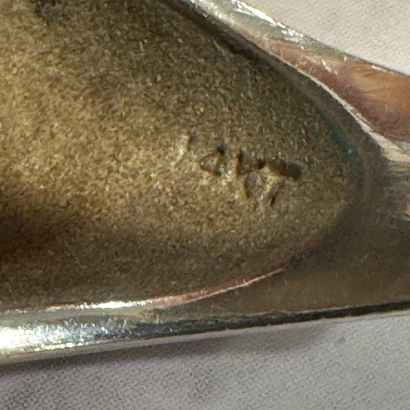 Sterling Silver and Turquoise Ring with 14k gold bezel - Picture 6 of 7